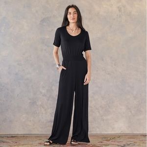 Sundance Twyla Jumpsuit Black Wide Leg Medium
